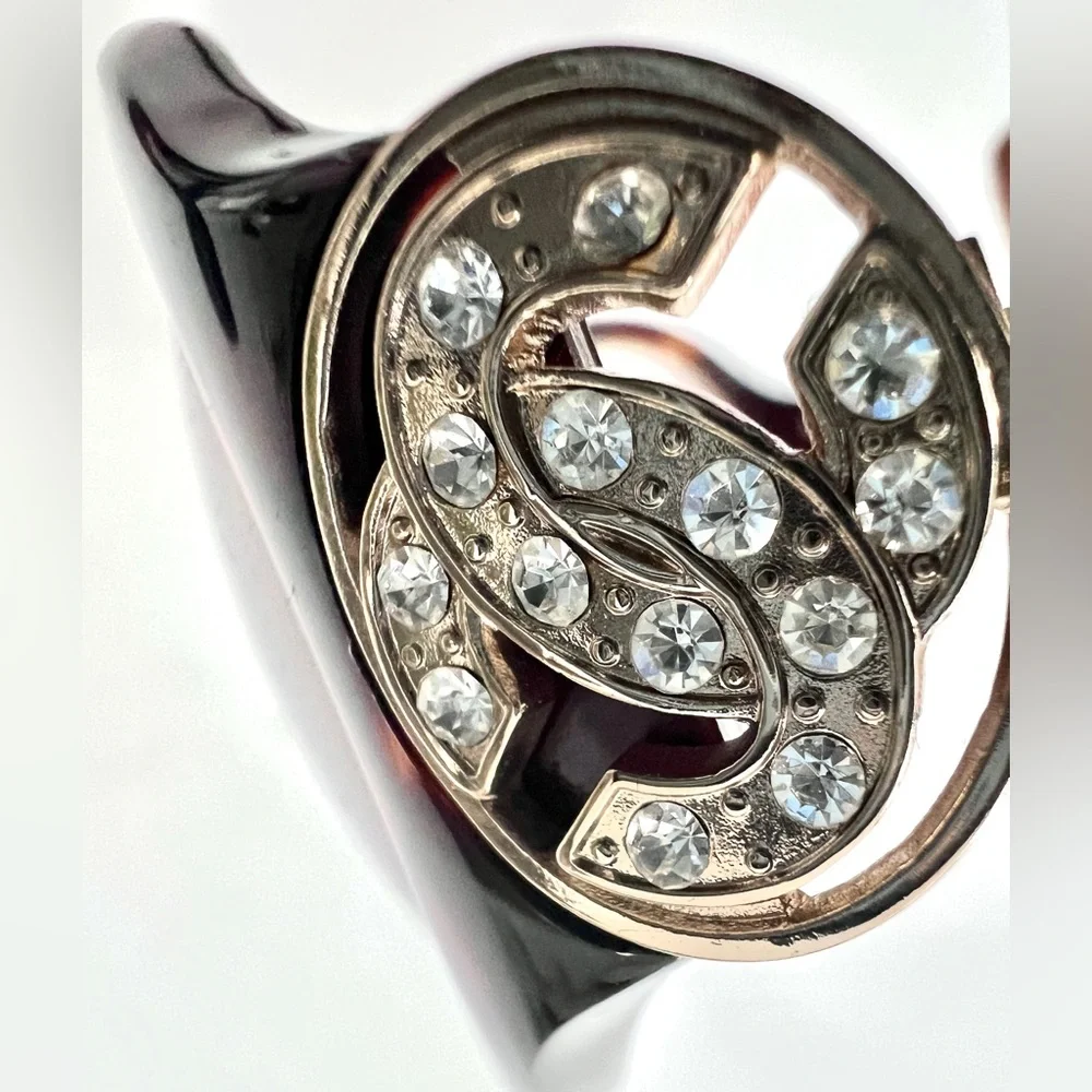 Chanel sunglasses triple CC CH5006 tortoise shell finish dark Havana vintage - Picture 7 of 16